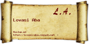 Lovasi Aba névjegykártya